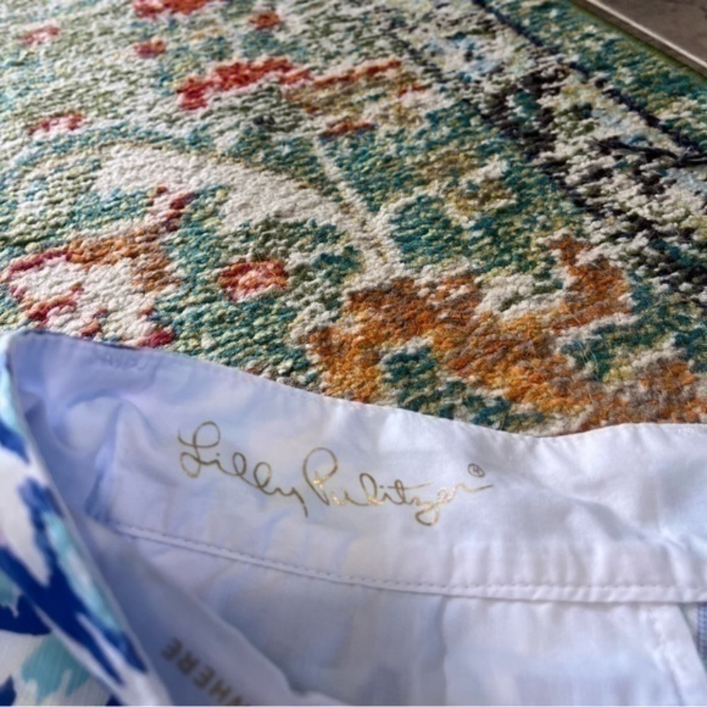 Lilly Pulitzer Callahan Blue Green Floral Print Shorts Size 00 - Picture 10 of 12